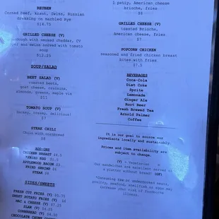 menu