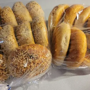 Everything bagels and plain bagels