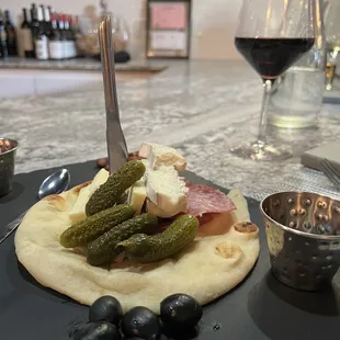 Charcuterie board - served on a slice of naan
