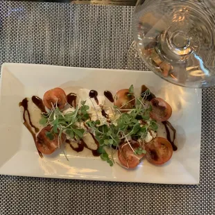 Caprese salad with burrata cheese