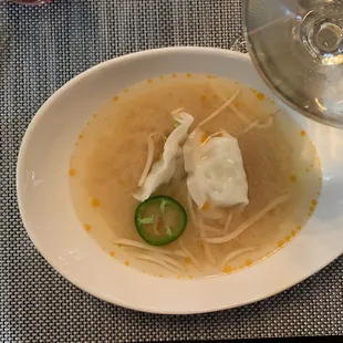 Miso soup with dumplings