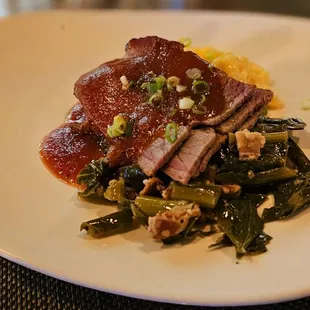 June 2023 THREE: Smoked Brisket - Mac n Cheese - Collard Greens - Cherry Coke BBQ Sauce