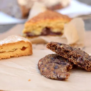 Inside of Chocolate Chip &amp; Oat Cookie ($2.50) - great! Very chewy and chocolatey.