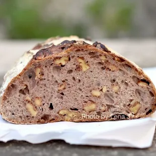Walnut Bread ($6.75/half loaf) - levain dough with organic California walnuts. Really tasty.