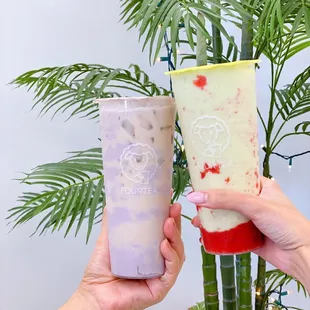 Fresh Taro Milk Tea, Avocado Crush | IG: happyfoodieoc
