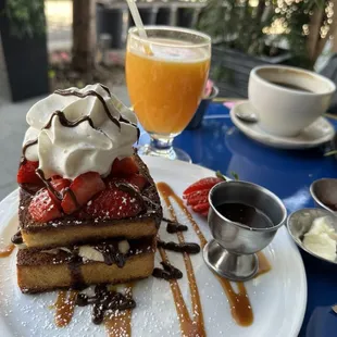 French toast with orange juice