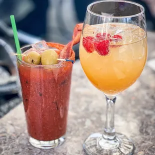 Bloody Mary &amp; peach Bellini