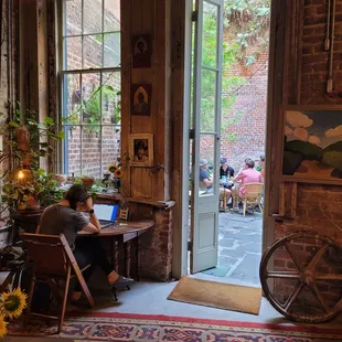 Leads into an adorable and COOL (temp and otherwise) little courtyard.