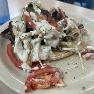 Mega Gyro.... The part we could t finish because of its Mega mound of meet !