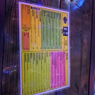 menu