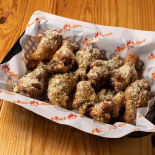a basket of fried chicken