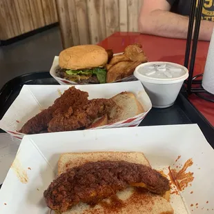 Double Double Play Smash Burger, chicken tender basket, spaghetti, Sidewinder Steak Fries