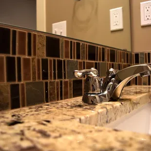 a bathroom sink with a faucet