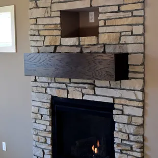 a fireplace in a living room