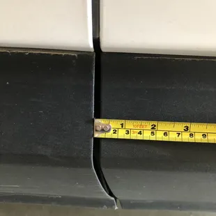 Huge gap verses other side of car which had no gaps