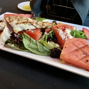 Watermelon and cucumber entree salad