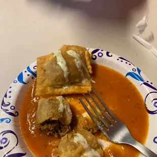 Mexican special! 3 courses meal. Photo is of the appetizer amazing!  Meal includes Mexican Lasagna dessert! Hidden treasure.