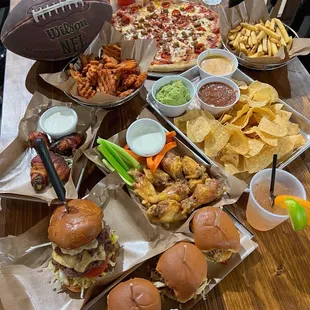 a table full of food