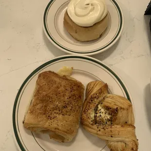 Everything Danish Cinnamon roll Ham croissant