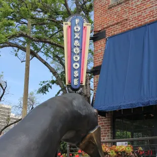Storefront and Goose Sculpture