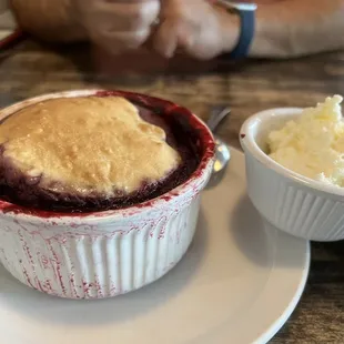 Ollalieberry Cobbler with Devonshire Cream instead of ice cream