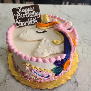 Marble cake with buttercream.