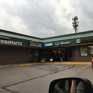 In the corner of the strip mall.