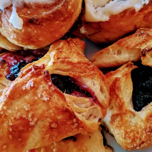 Fruit pastry is made with house organic jam