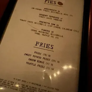 menu