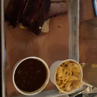 Brisket, Spare Ribs, Mac &amp; Cheese, and Baked Beans