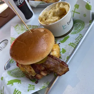 Brisket burger with pimento cheese