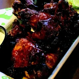 Ohh these savory bbq wings with a spicy kick.