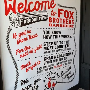 a welcome sign for the restaurant