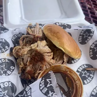 Puked pork sandwich