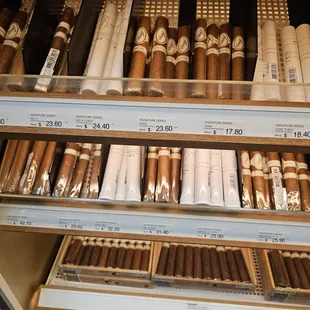 shelves of cigars for sale
