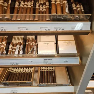 shelves of cigars and cigars