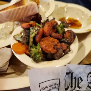 Blackened squishy veggies