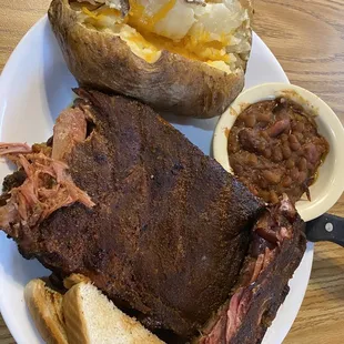 Rack of ribs and baked potato
