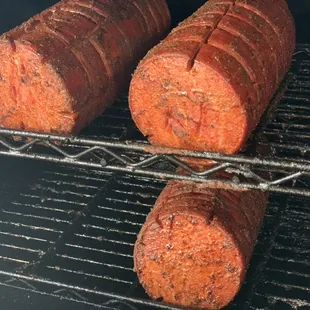 Bologna on smoker