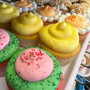a variety of cupcakes