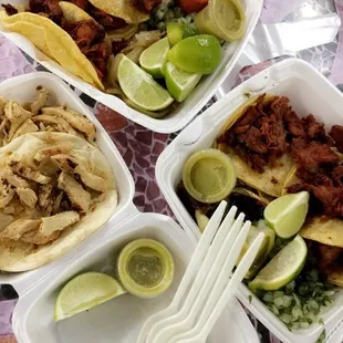 Trompo &amp; chicken tacos