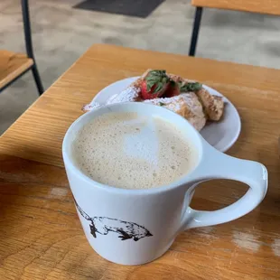 Latte & Strawberry Pastry