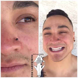 Healing nostril with a chocolate prong gem