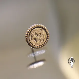 14k yellow gold body jewelry end