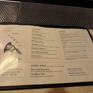 menu