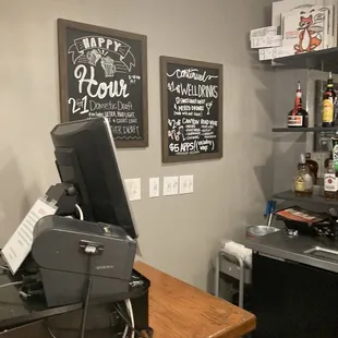 Front registry with the bar Lil menu