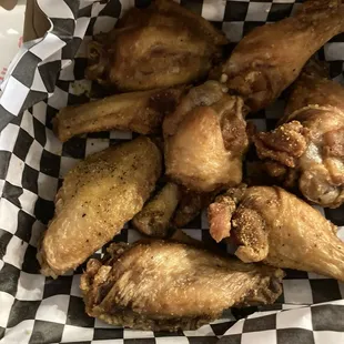 My delicious lemon pepper wings with blue cheese sauce