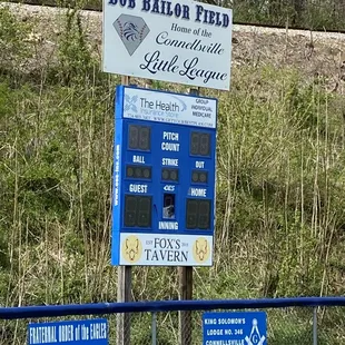 the scoreboard for bob bailon field