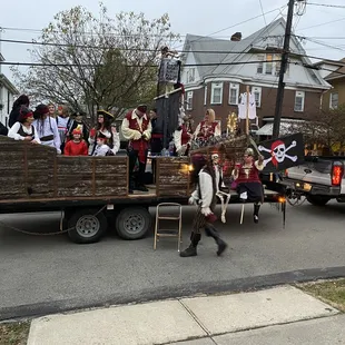 a group of people dressed in pirate costumes