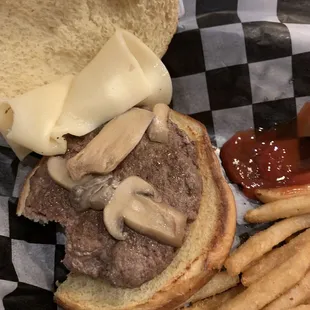 Mushroom Swiss burger